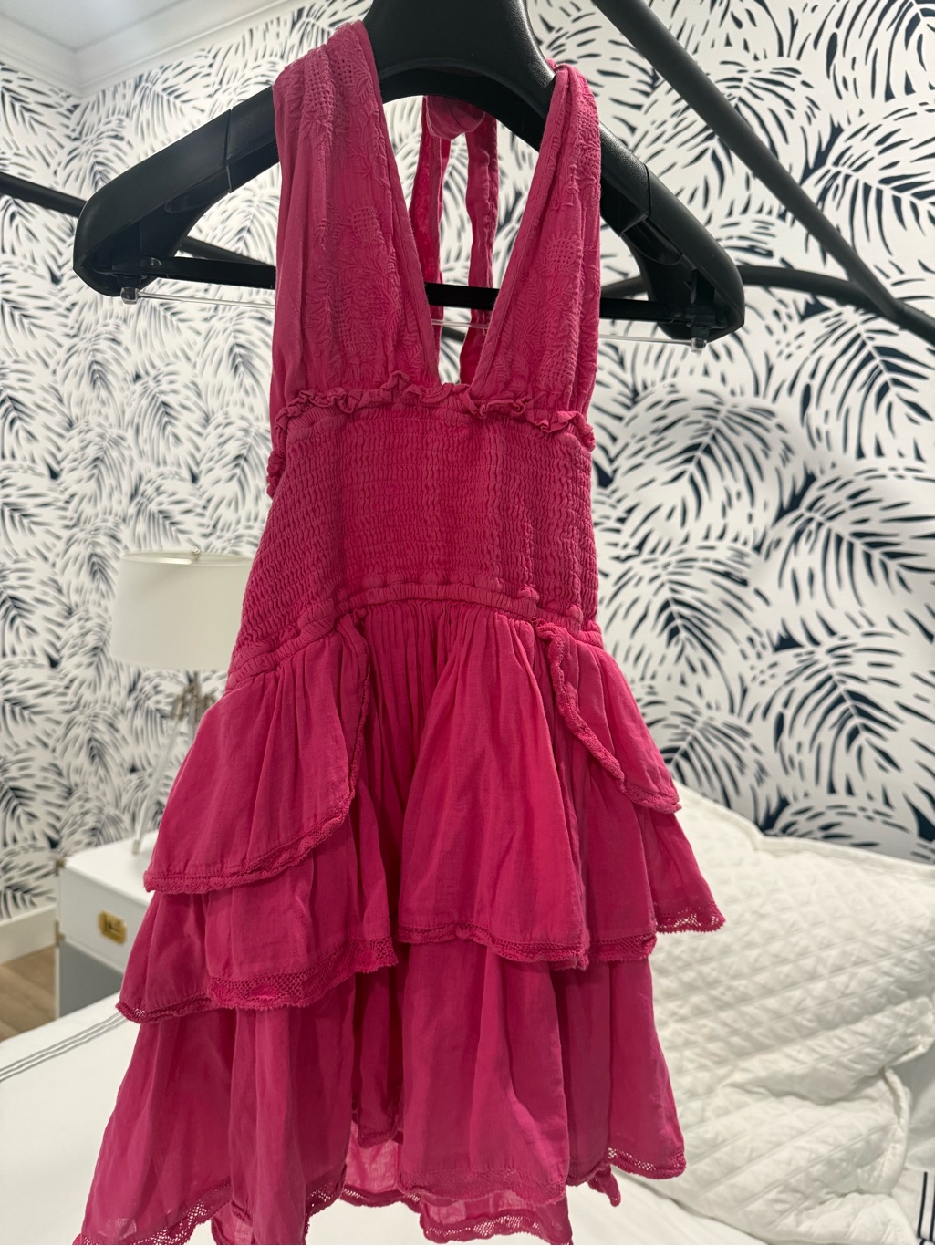 Loveshackfancy Hot Pink Smocked Dress